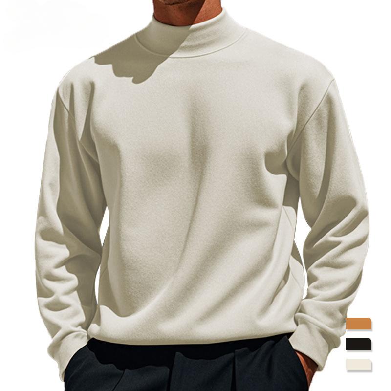 Новинка осени и зимы однотонный толстый мужской трикотажный кашемировый свитер из немецкого кашемира с изысканным чувством стиля теплая базовая вещь и универсальный верх L бежевый 1979₽