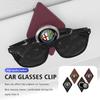 CURN4 Leather Car Glasses Holder Sun Visor Clip Card Ticket Organizer For Alfa Romeo 159 Giulietta 156 147 Giulia Mito GT Stelvio