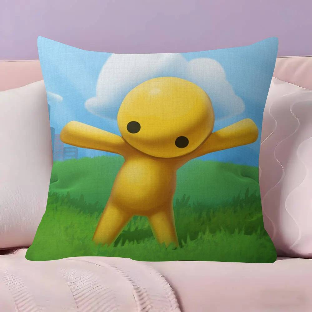 Housses de coussin W-Wobbly L-Life Poulpe Dessin animé Décoration de canapé pour la maison Impression double face Velours court Coussin mignon 35x35cm