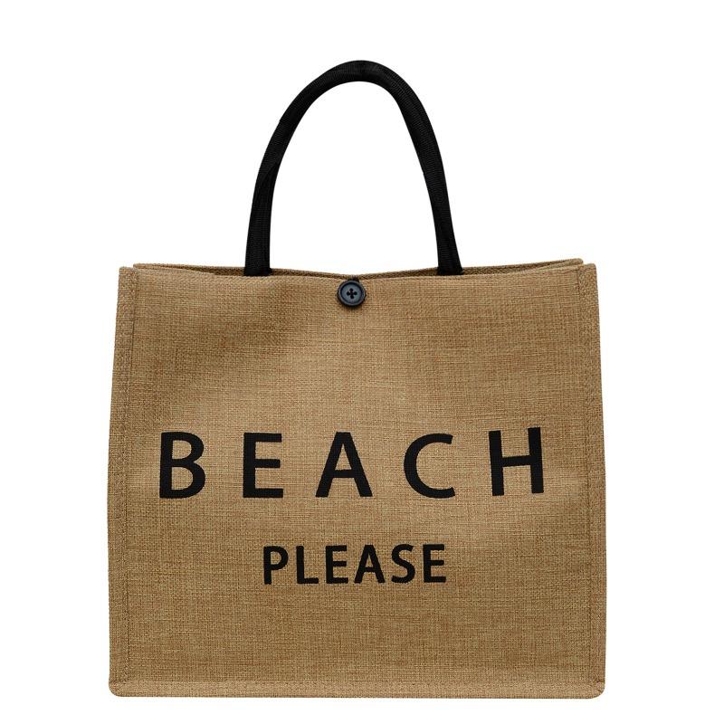 New cotton and linen handbag printed bento tote bag large capacity handbag bag letter printed women's bag
