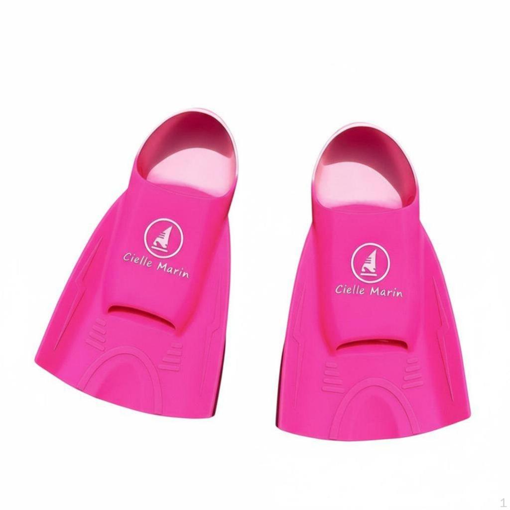 Silicone Swim Fins, Transparent Shine Design, Kids & Adults, Comfortable, Training Aid 2831 Pink