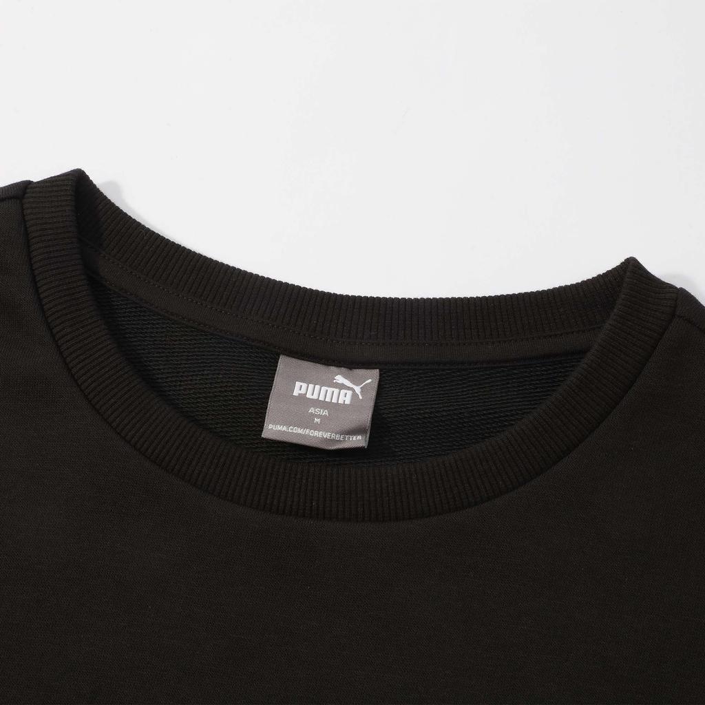 Puma Open Road Crew Neck Solid Color Casual Loose Long Sleeve Sweatshirt Men Sweatshirt Black 686056-01