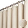Linen Shower Curtain Luxury Bathroom Waterproof Thick Fabric Bath Curtains Bathtub Large Bathing Cover With Silver Metal Hooks