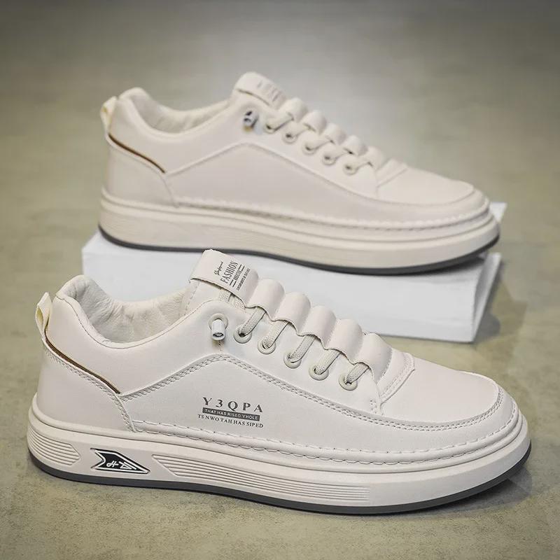 2025 Herren Frühling Freizeit-Sneakers: Trendige britische Leder-Slipper