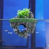 Suspended Island Fish Tank Decorative Creative Floating Stone Simulation Plants Caverns Crafts Ornaments Aquarium Accessories