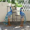 Modern Garden Decoration Peacock Statue Home Decor Metal Bird Sculpture Garden Home Accessories Large Simulation Animal Figurine