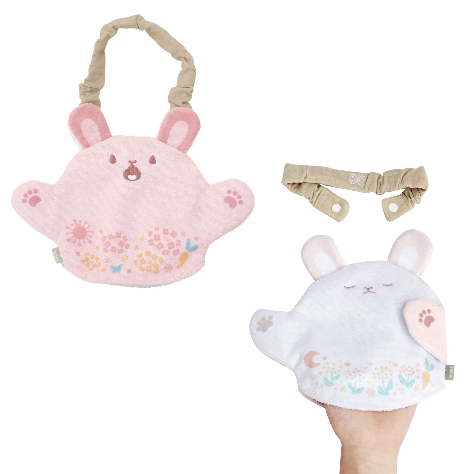 

Chaol Inai Inai Baa Кукла Вода S11040 Слюнявчик, Двусторонний, 2-сторонний (Вышивка/Игровой слюнявчик/Кролик) Впитывающий, Детский,