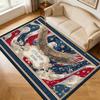 Retro Carpet American Flag Red White Blue Design Living Room Bedroom Home Decor Fluffy Mat Machine Washable Nonslip Rug study