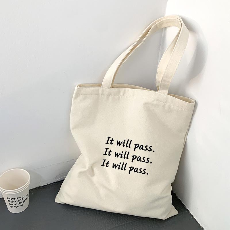 Summer Canvas Tote: Zippered Shoulder Bag for Shopping, Snacks, Laptop & School