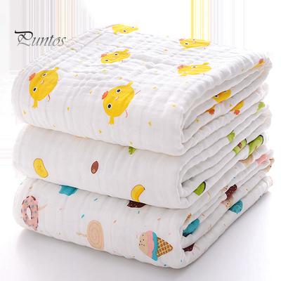 Бавовняна дитяча ковдра. Тонка пеленальна тканина для новонароджених із принтом.