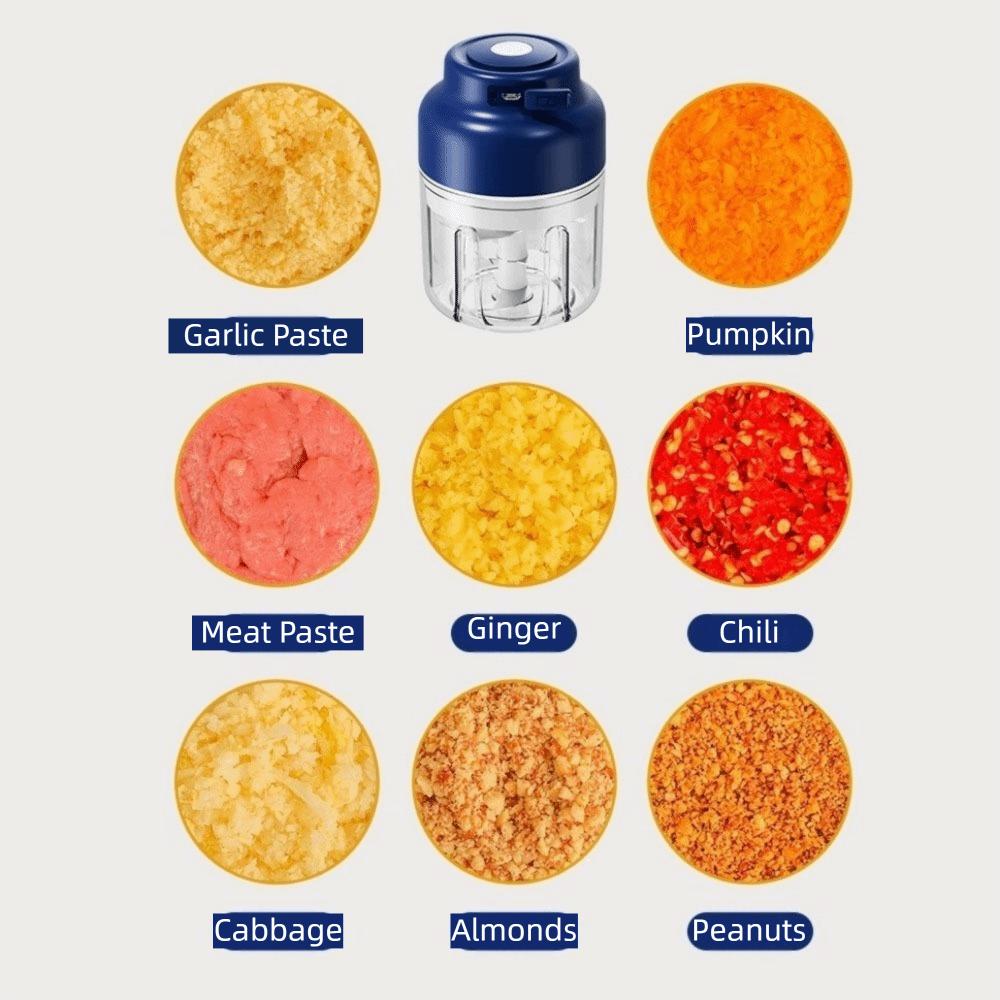 Plastic Electric Garlic Puree Machine 320ml Meat Mincer Portable Food Processor  Food Preparation