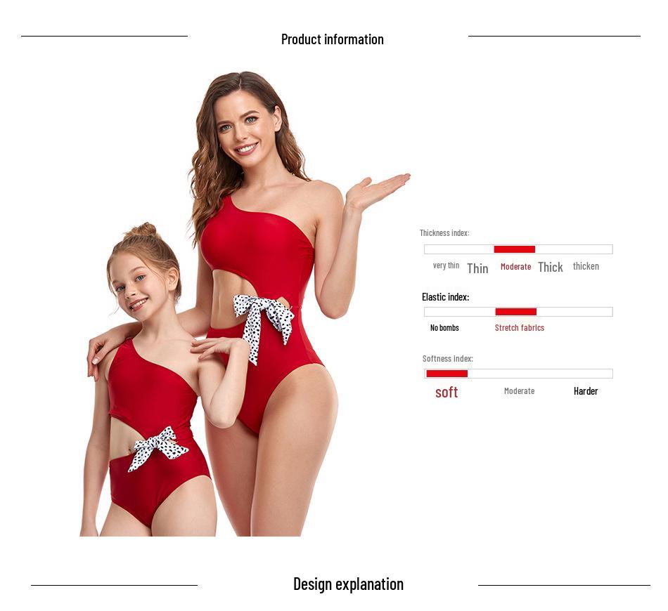 Costum de baie de damă decupat, cu un umăr, părinte-copil, 2024