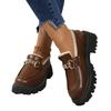 Mode Großer Britischer Stil Kleine Lederschuhe 2024 Winter Neu Mode mit Plüsch Loafer Baumwollschuhe für Damen