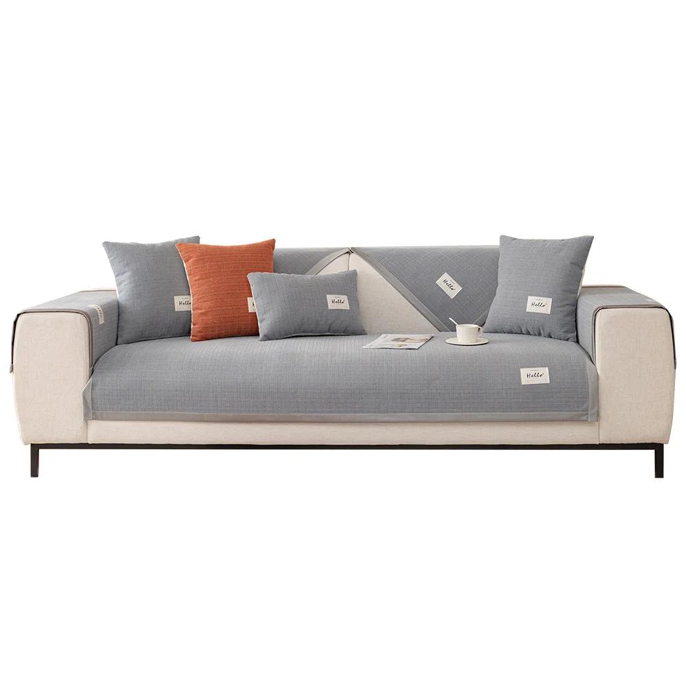 Sofa Cushion Four Seasons Universal Non-slip Pure Cotton Fabric All Cotton Cover Towel Modern Quilted High-grade Simple Cushion