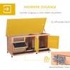 Wooden Rabbit Hutch 112x50x54 cm with Bitumen Roof and 2 Doors for Rabbits and Guinea Pigs