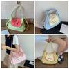 Fashionable Dopamine Color Fruit Nylon Backpack Korean Style Large Capacity Cloth Messenger Bag Tote Bag Creative Book Bag Women