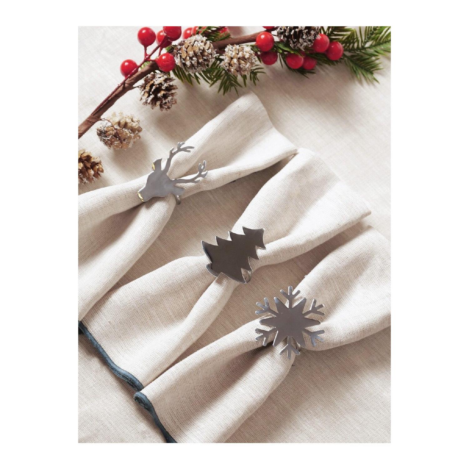 

Рождественский набор Dolly из 6 серебряных колец для салфеток серебряный