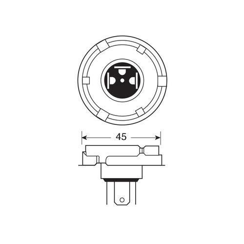 Ampoule Halogène H5 R2 Visio 60/55W 12v