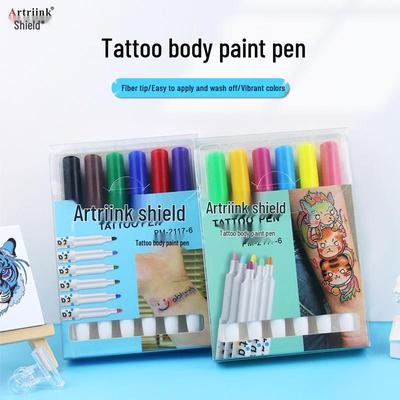 Wasserdichter, abwischbarer Tattoo- und Gesichtsbemalungsstift - Langlebiger Hautmarker für Nagelkunst und Graffiti