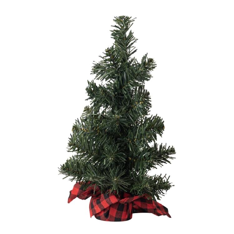 

Tabletop Ornament Miniature Christmas Tree with Burlap Base Elegant Small Pine Tree Holiday Season Party Decoration 1