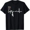 Spray Gun Heartbeat Graphic Tee For Men Casual Crew Neck Cotton Tshirt For Auto Painters Artists