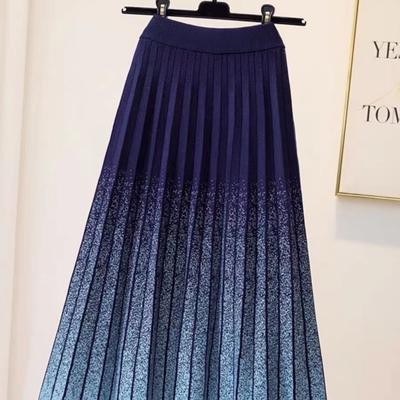 Autumn and Winter, Soft and Glutinous Skin-friendly Skirt, Solid Color, High-waisted, Elegant, Midi Skirt, Gentle Wind, A-line Skirt Women