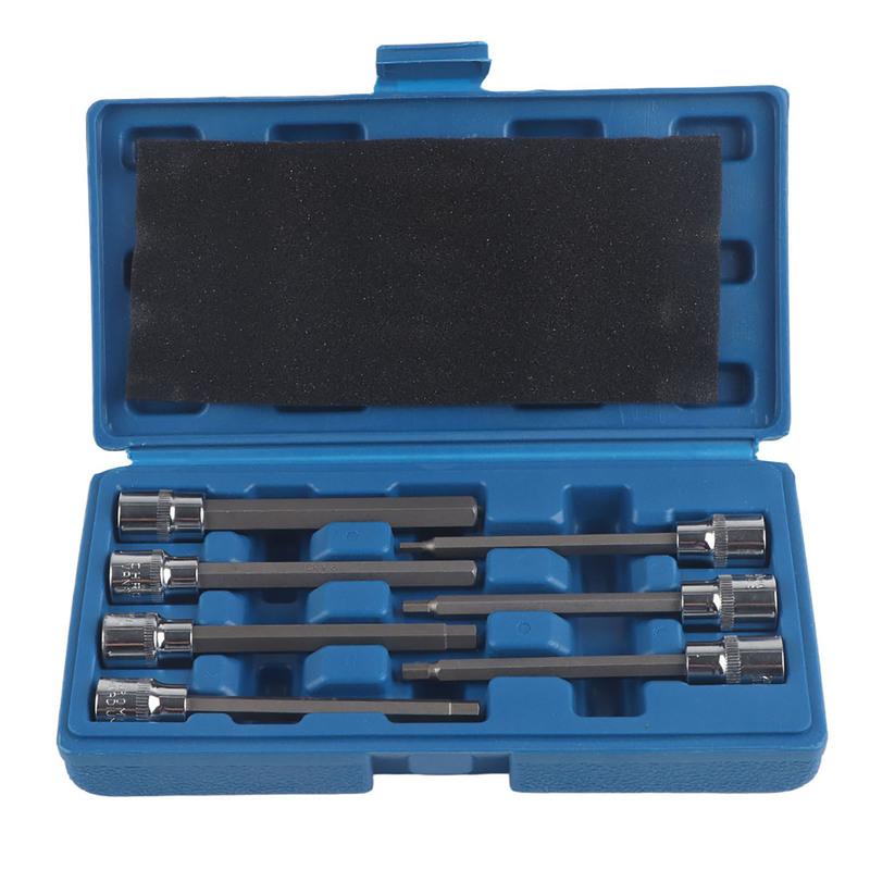 7Pcs Extra Long Hex Bit Socket Set 3/4/5/6/7/8/10 mm Drive Repair Tool Kit 10mm Hex Bit Socket