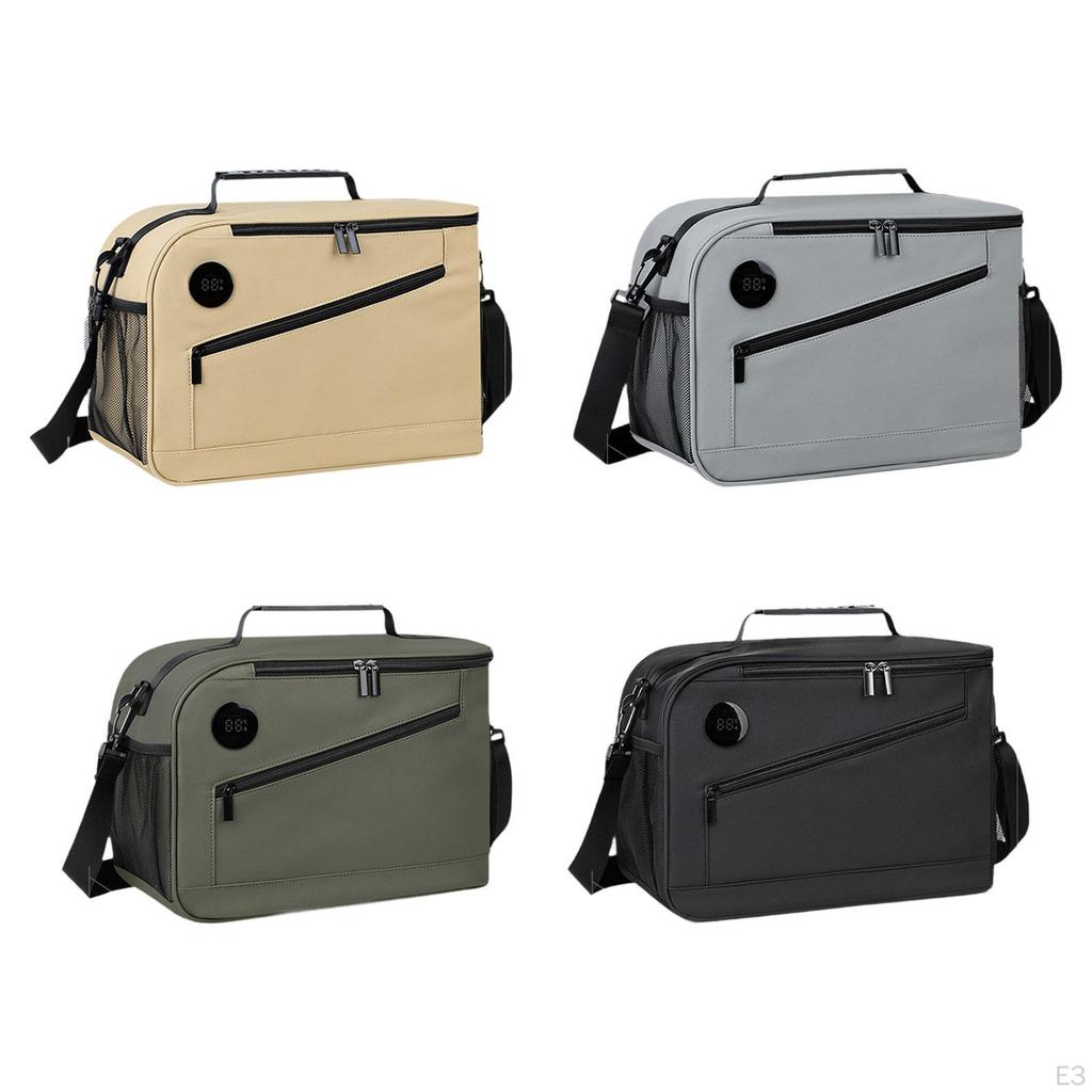 Insulated Bag with Zipper, Smart Temperature Display, Thermal Preservation for