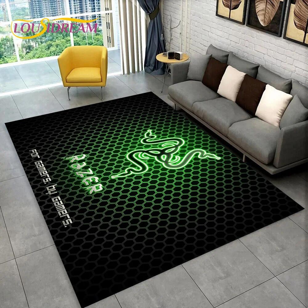 Dywanik 3D z logo Razer Gra Gracz Wąż do domu salonu sypialni sofy wycieraczka dekoracyjna, dywanik do zabawy dla dzieci antypoślizgowa mata podłogowa