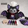 Quilted Tissue Cover Pattern Box DIY Sewing Kit, Halloween Theme, Patchwork Fabric Craft Gothic Bundle Set, Handicraft Cover, for Home And Haunted