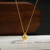 Gold-Plated Round Ball Pendant Necklace: Modern Elegance with Ancient Style