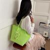 Jelly Color Pvc Clear Tote Bag Women Commute Shoulder Bag Large Capacity Waterproof Shopper Pouch Transparent Top Handle Handbag