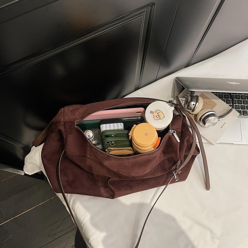 Tote Bag Large Capacity Suede Pillow Bag Women's Shoulder Crossbody Bag