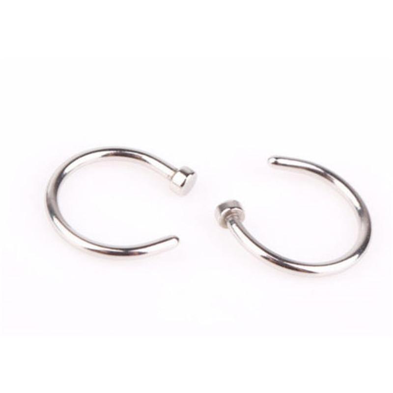 

2 шт. титановая сталь C-образный панк-клипса для септума на поддельном пирсинге унисекс для тела украшения для носа кольца для губ серебряный