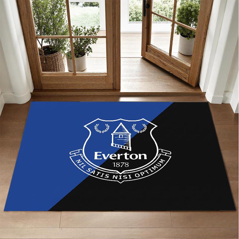 Everton Football Design Crystal Velvet Rug Soft Decorative Mat for Bedroom Entrance