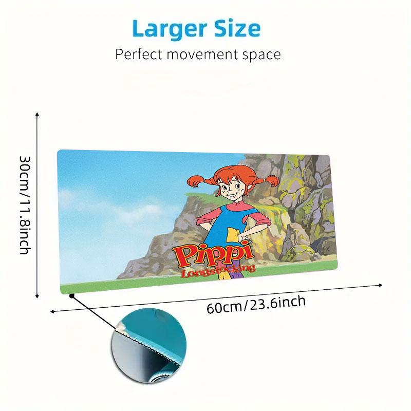 Pippi Longstocking Large Size Mouse Pad Large Gaming Table Cushion Non-slip Laptop Tablet Big Mousepad XXL Mat Mini PC Playmat With Lock edge