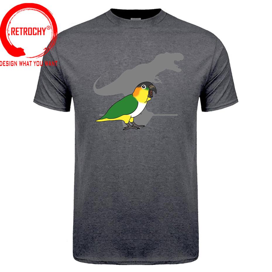Trex Black Headed Caique TShirt Funny Bird Memes T Shirt Dinosaur Harajuku Gothic Unisex Tshirt Ullzang Streetwear Tops Tee Shirt
