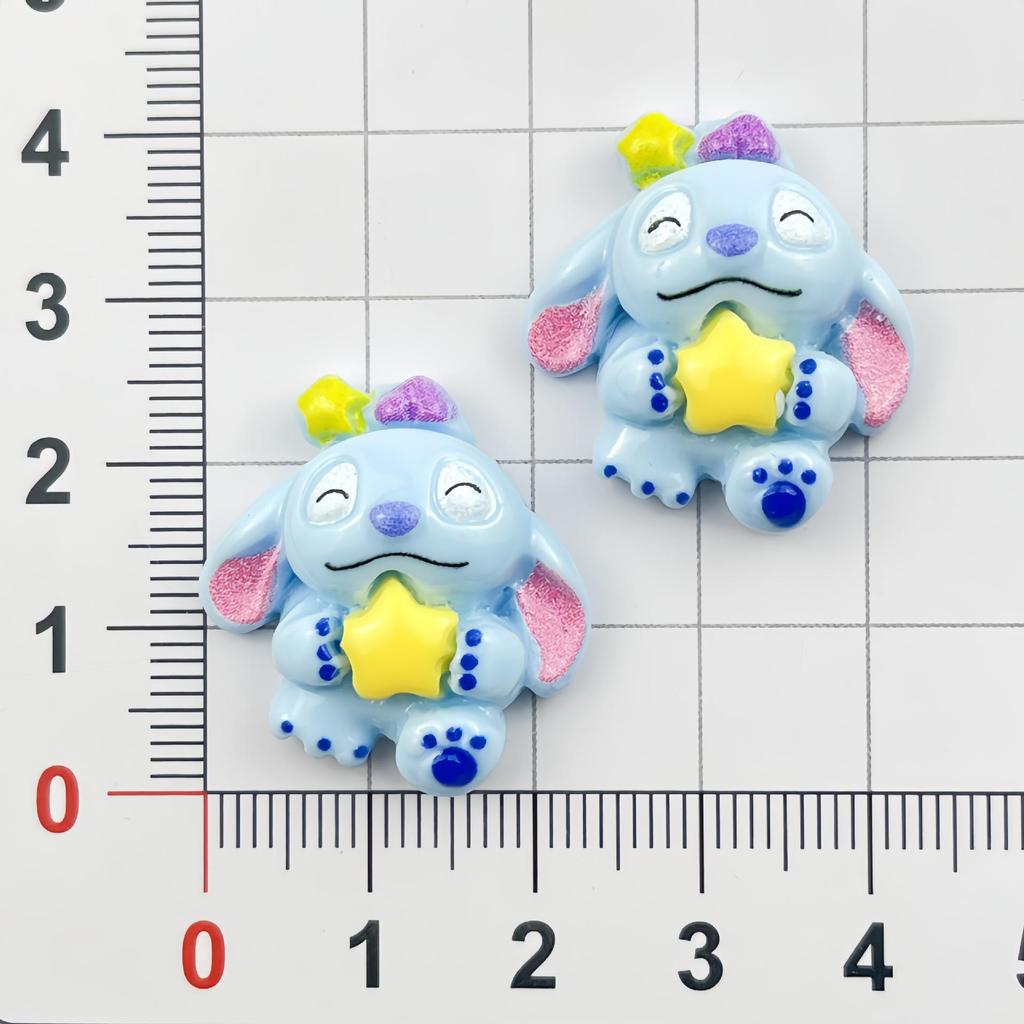 Blue Big-Eared Stitch DIY Resin Accessories: Handmade Hair Clips, Keychains, Phone Cases, Refrigerator Magnets, and Decorations.