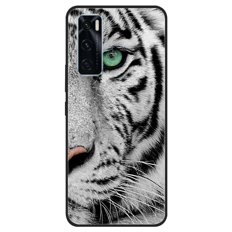 For Vivo V20 SE Case V20SE Silicone Cat Painted Soft Black Cover for VivoV20 V20SE V2022 V2023 Cover TPU Coque Protective Capa