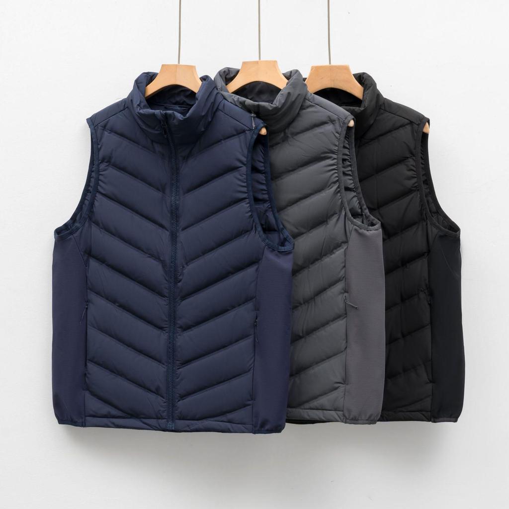 Unisex Stand Collar Down Vest – Casual Autumn/Winter Style
