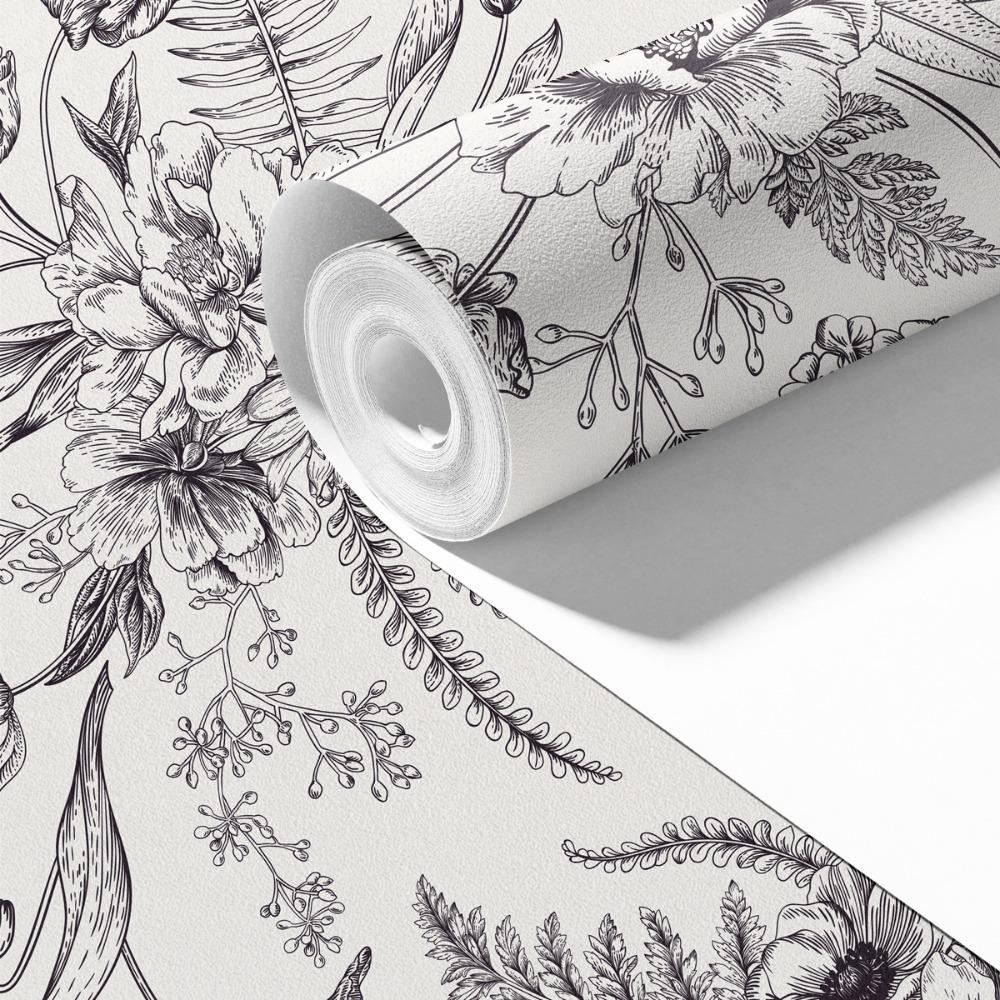 45x300cm PET Floral Vine Pattern Self-Adhesive Wallpaper for Living Room, Bedroom, Home Decoration, Peel and Stick Easy DIY
