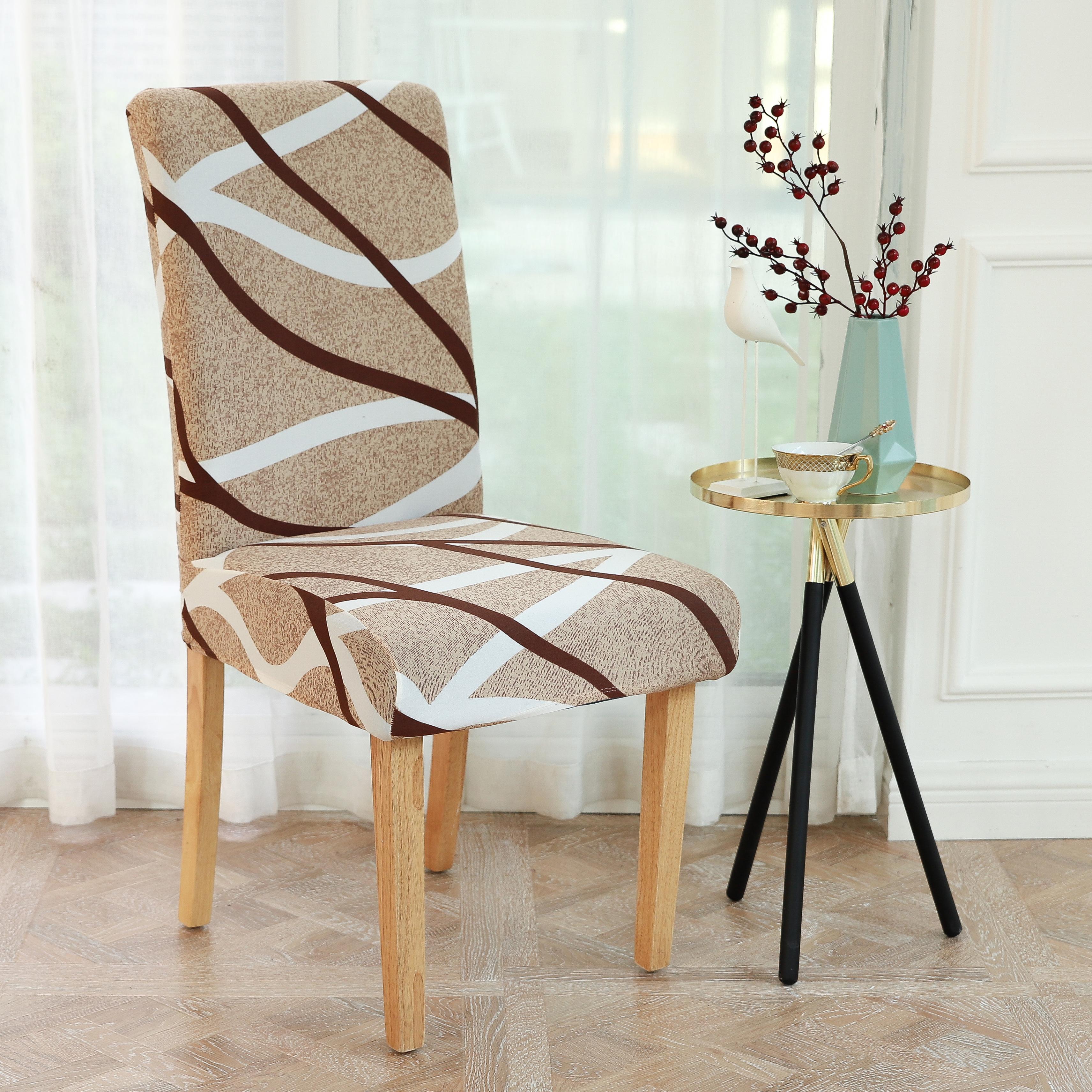 

LANMOLIFE Чехол на стул с принтом Чехлы для обеденных стульев Растягивающиеся моющиеся чехлы для кухонных стульев Подходит для украшения банкетов и вечеринок 1PC