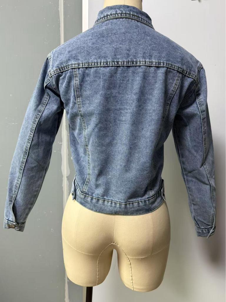 Neue Europäische und Amerikanische Damen Kurze Jeansjacke - Figurbetonte Damen Oberbekleidung