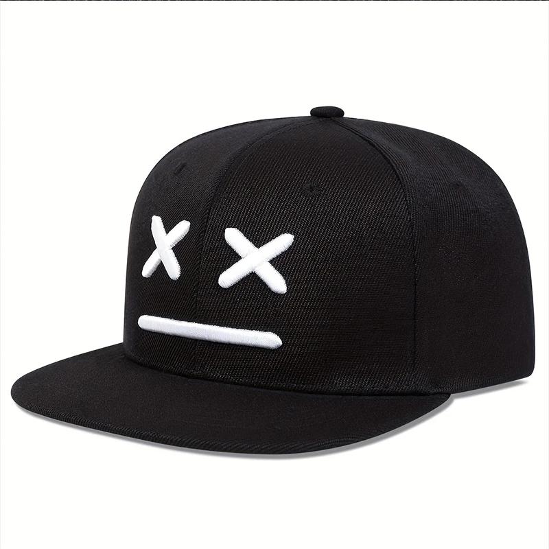 

Unisex XX Smiling Face Embroidery Hip-hop Hats Spring and Autumn Outdoor Adjustable Casual Baseball Caps Sunscreen Hat