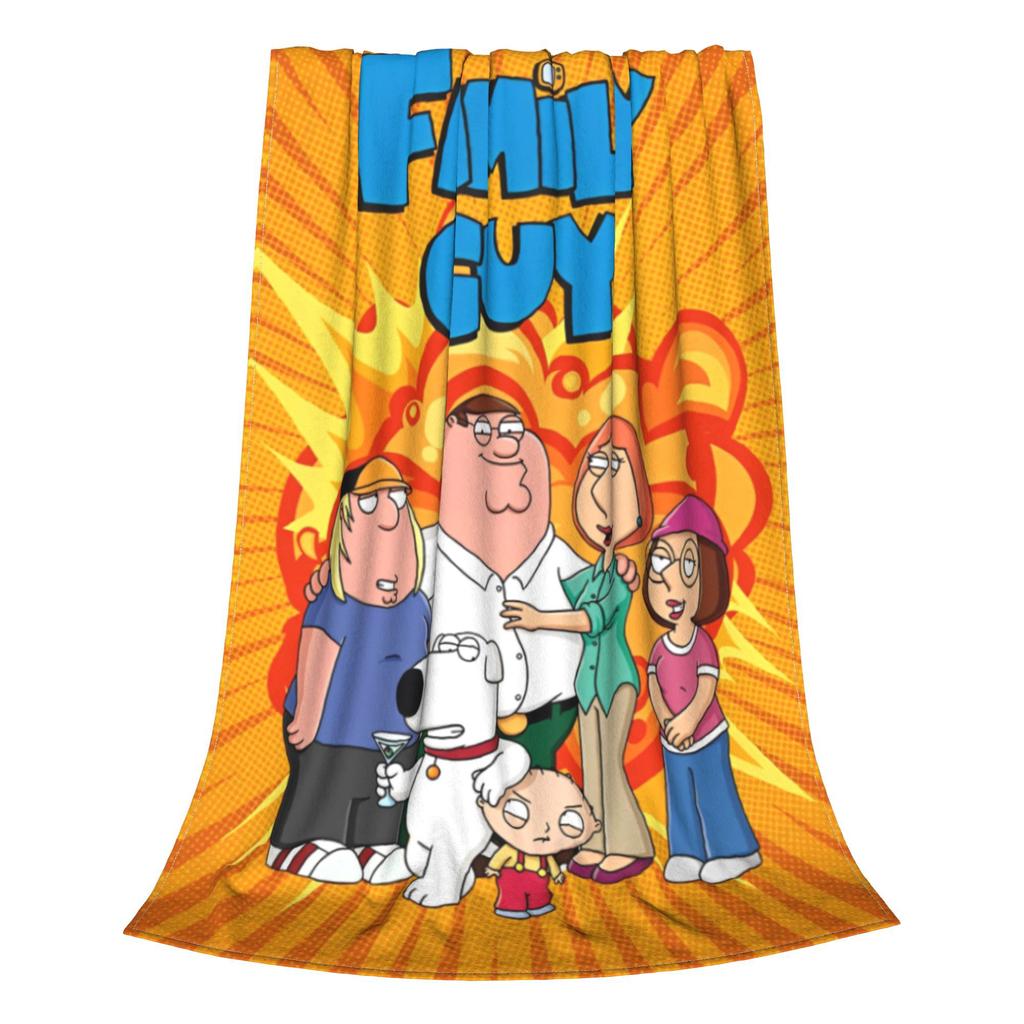 Families Guys Peter Griffin Fleece Throw Blankets Cartoon Funny TV Blanket for Home Bed Lightweight Outdoor Breathable
