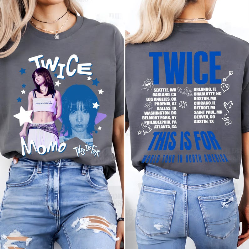 2026 Twice Momo Summer Fashion Trendy Men Women Vintage Top Hip Hop Streetwear Oversized Tshirt Short Sleeve Casual Clothing Y2K
