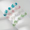 Lucky Four-Leaf Clover Adjustable Green Cat's Eye Bracelet for Women (Mori Style)