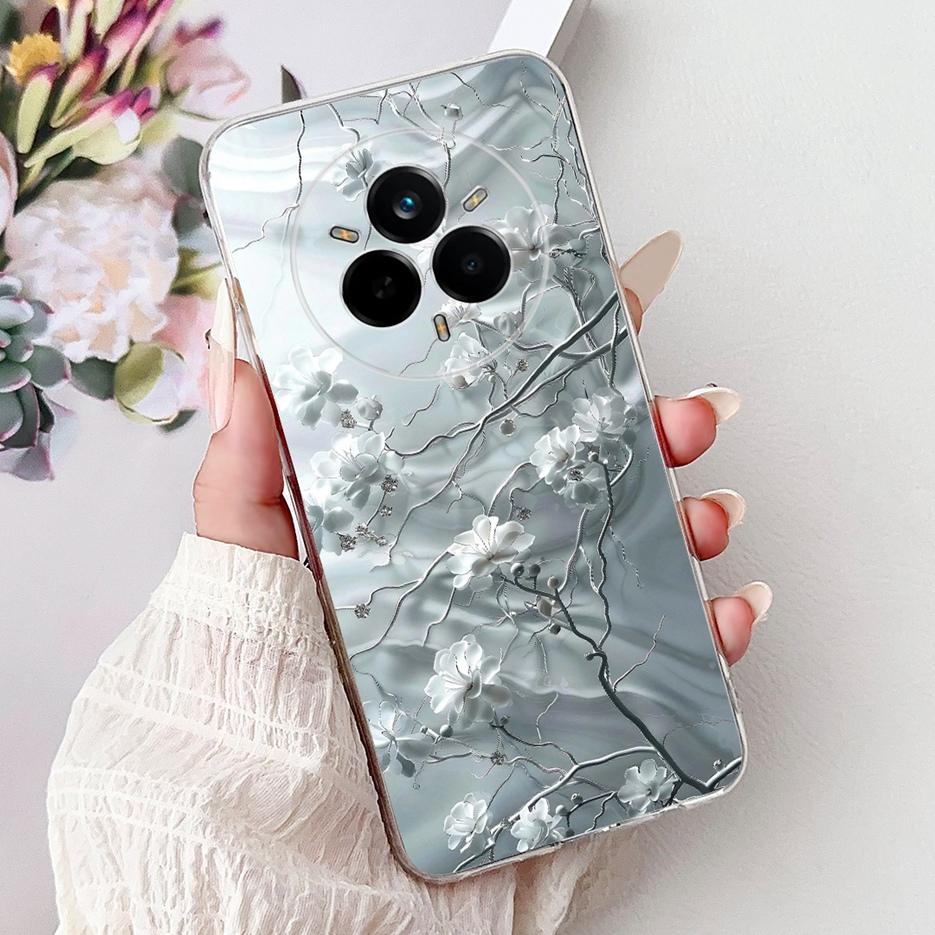For Realme 14 Pro Plus Case RMX5051 Beautiful Flowers Painted Cover Soft Silicone Case For Realme 14 Pro Realme14 Pro+ 5G Fundas
