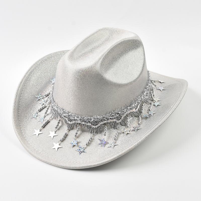 Women Sequin Fedora Hat With Rhinestone Ribbons Fashion Festival Party Wedding Dress Hats Cowgirl Jazz Cap
