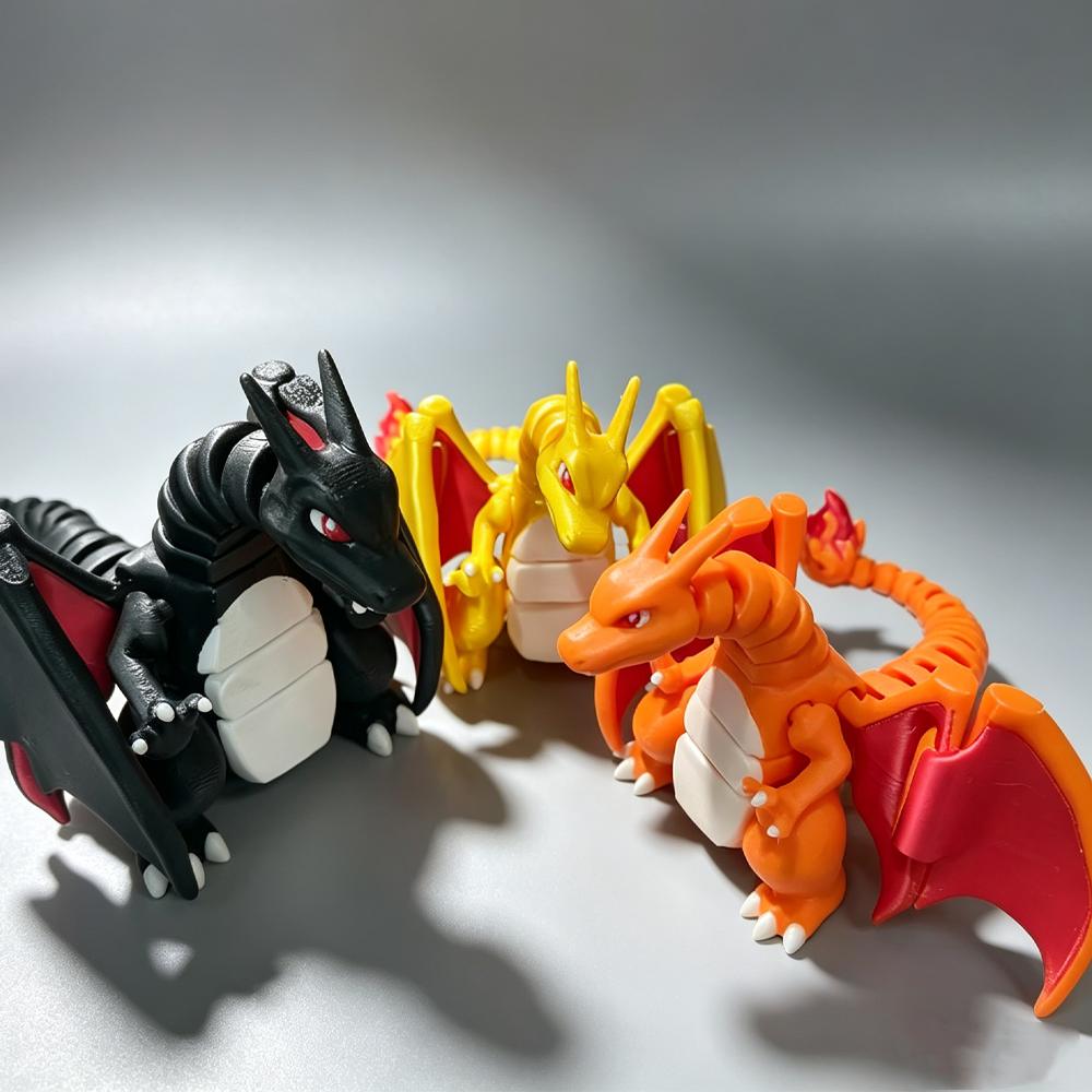Pokemon 3D Printed Articulated Charizard Action Figure Movable Model Ornament Children's Gift Desktop Decoration Toys